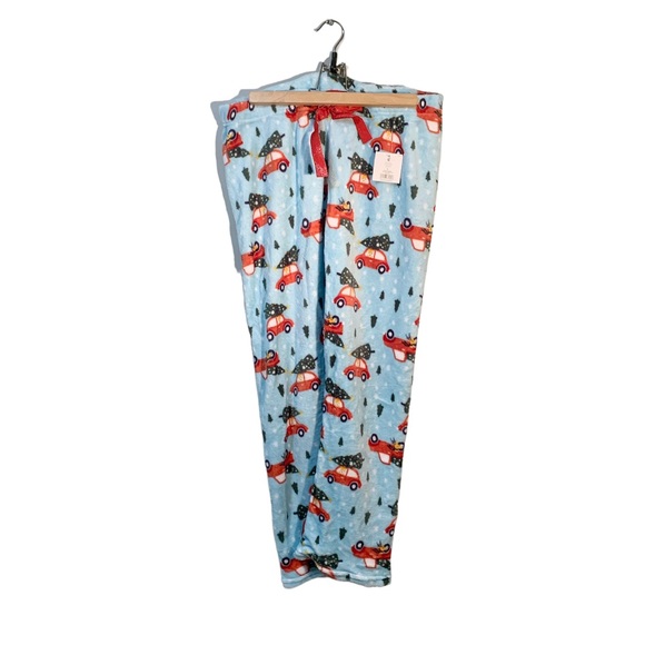 NWT NYC UNDERGROUND HOLIDAY PLUSH LOUNGE PANTS – Red Truck – L - Picture 3 of 4